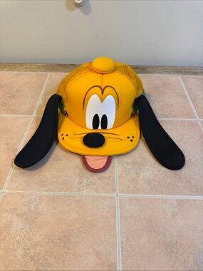 Disney Parks Pluto Face Ears Mesh Foam Adult Baseball Cap Hat